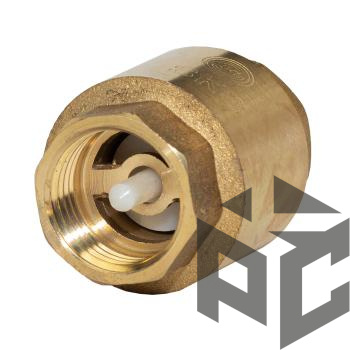 Клапан обратный латунный осевой Ду 32 Ру 16 (хол.вода) фото. Клапан обратный латунный осевой Ду 32 Ру 16 (хол.вода) оптом и в розницу. Доставка по РФ. Клапан обратный латунный осевой Ду 32 Ру 16 (хол.вода) от производителя "Рускон"