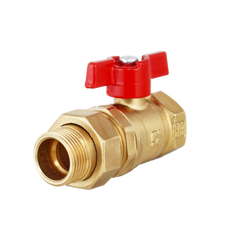 Кран шаровый латунныйБАЗ  11б27п1 вода НР/ВР Ду 25 (1") Ру 40 бабочка американка от производителя "Рускон"