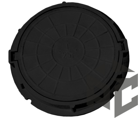 Люк полимер-песчаный Ду750 (25т) черный от производителя "Рускон"